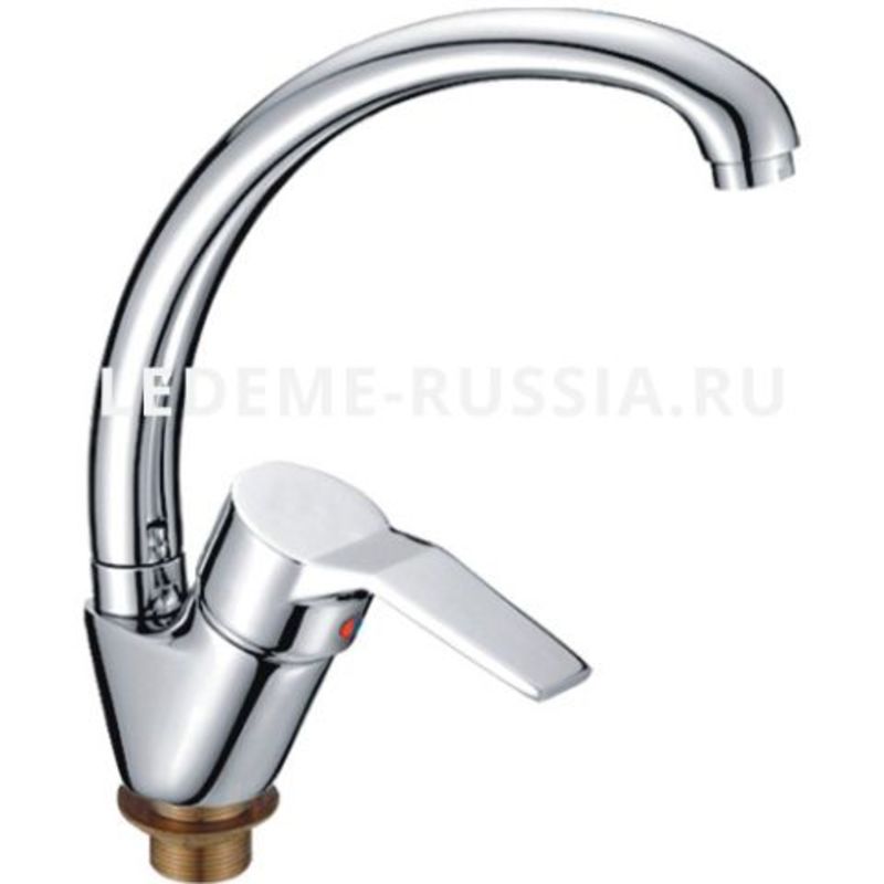 Смеситель для кухни L5963 (утка) D40мм LEDEME на гайке (латунь)