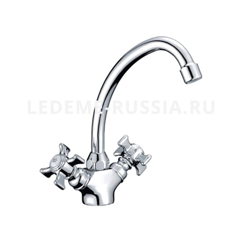 Смеситель для кухни Ledeme H11 L4111 крест/шпил (латунь)
