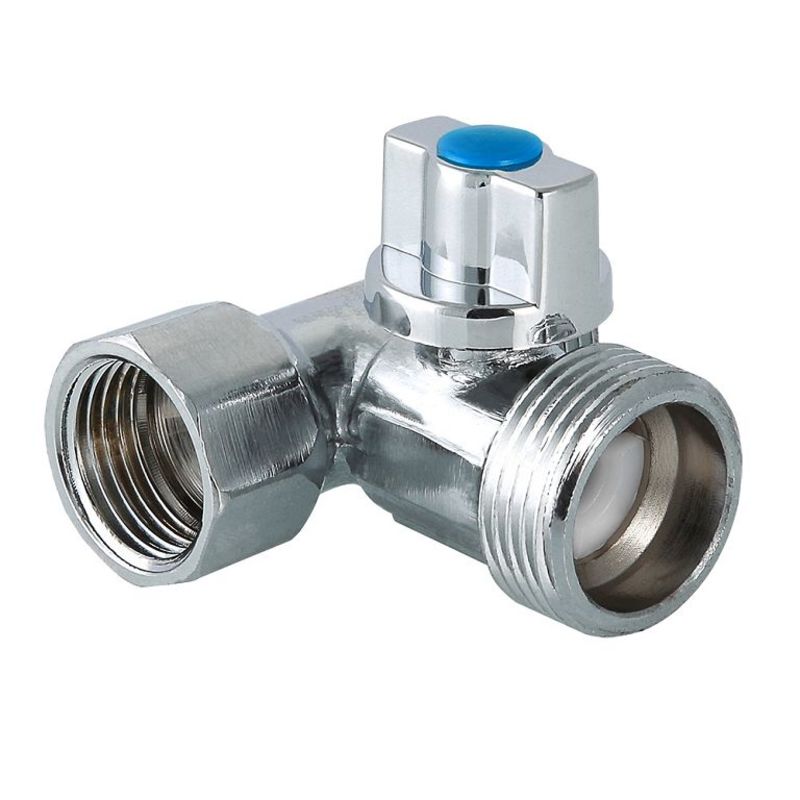 Кран шаровой VALTEC тройник для подключения сантехнических приборов 1/2"x3/4"x1/2" бабочка