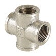 Крестовина внутр. резьба (латунная, никелированная) 3/4" VALTEC (упак - 10шт)