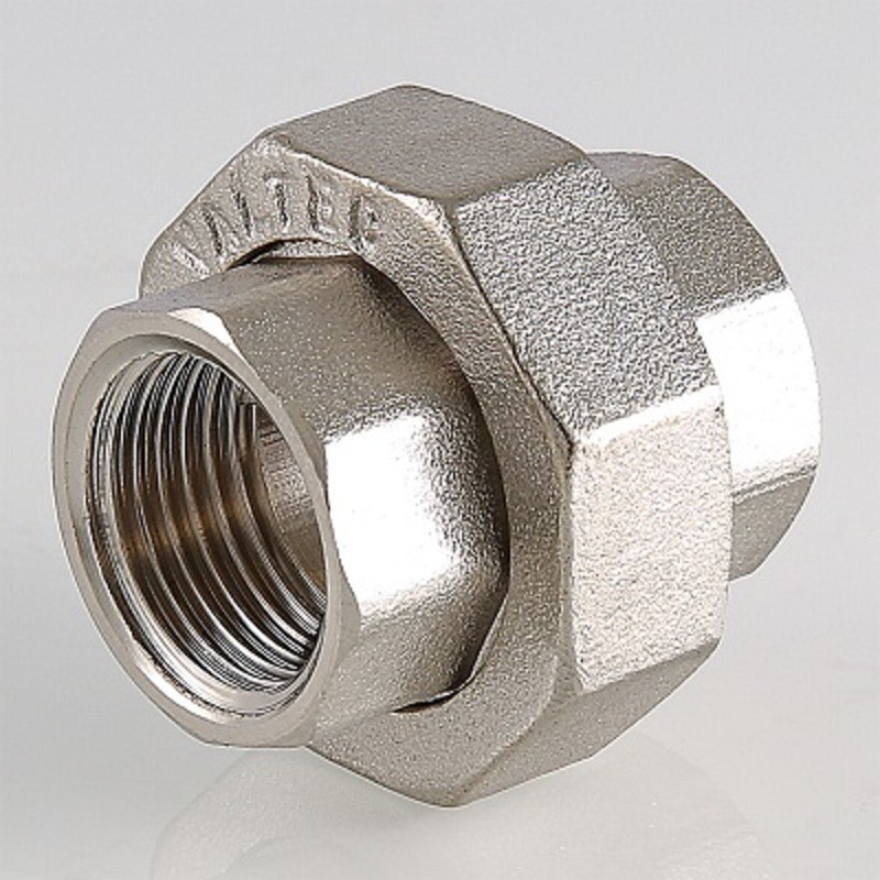 Муфта разъемная с НГ внутр.-внутр. резьба (латун/никел) 1/2" VALTEC (упак -10шт)