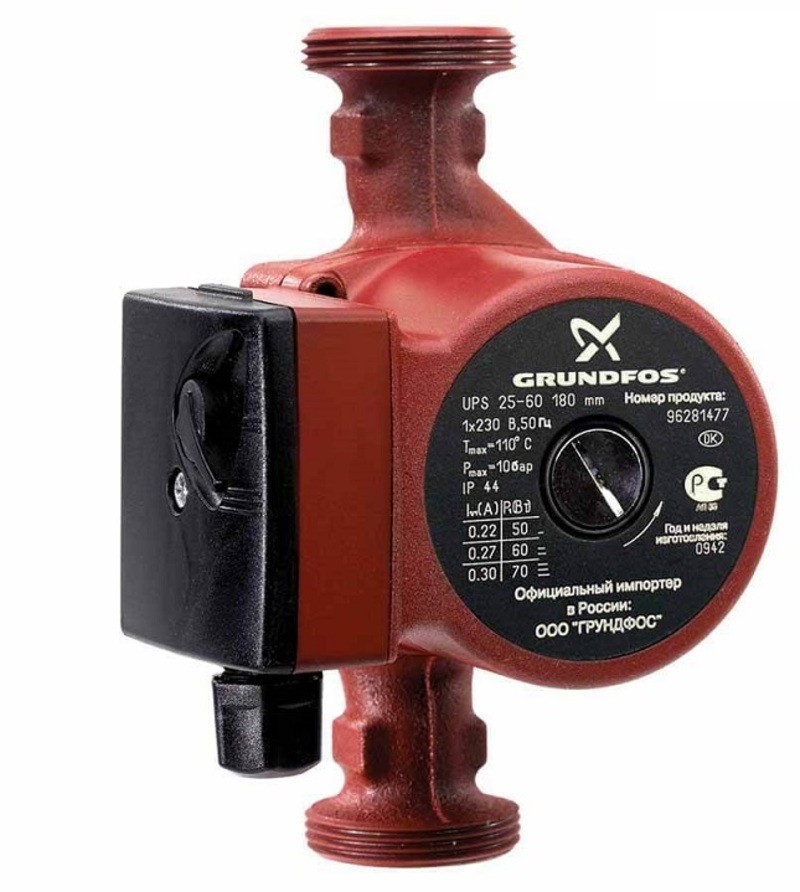 Насос Grundfos UPS 25-80 (180мм, 1*220)резьбовые соединения поставляются в комплекте.