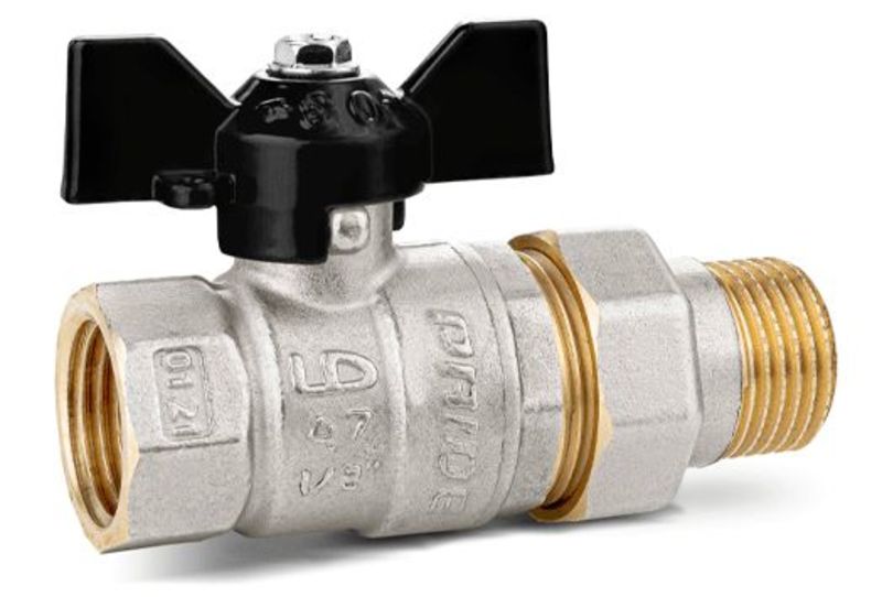Шаровый кран лат. 1/2" СО СГОНОМ, бабочка LD Pride 47.15.В.ГШ.Б (уп.19шт)