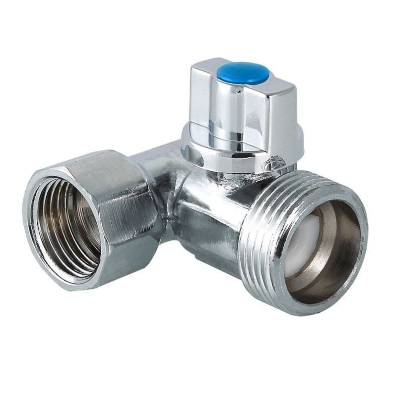 Кран шаровой VALTEC тройник для подключения сантехнических приборов 1/2"x3/4"x1/2" бабочка